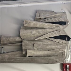 ME+EM Light Brown Striped Blazer